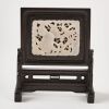A Chinese Old Jade ' Flowers And Birds' Table Screen
