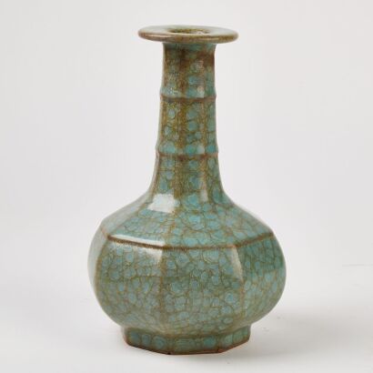 A Chinese Song Dynasty Style Celadon-Glazed Vase