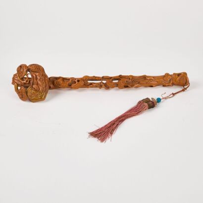 Chinese Qing Dynasty Boxwood Ruyi