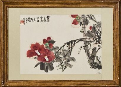 Camellia- A Chinese Painting (Tian Yong Stamp)