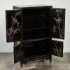 A Chinese Early-Mid 20th Century Black Lacquer 'Flower And Bird' Four-Doors Cabinet - 4