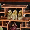 A Chinese Small Old Mahogany Bogu Cabinet and A Group Of Sixteen Snuff Bottles - 4