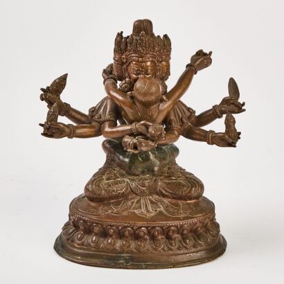 A Chinese Tibet or Nepal 19th Century Bronze Buddha Statue