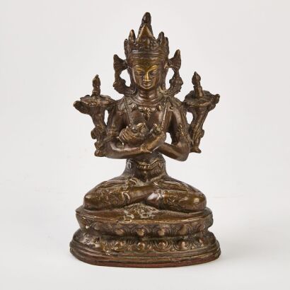 A Chinese Tibet 19th Century Bronze Buddha Statue