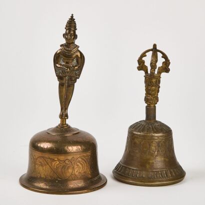 Two Chinese Tibet 19th Century Bronze Bells