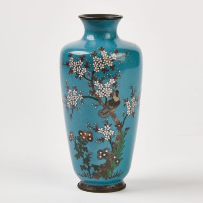 A Japanese Meiji Period Cloisonne Enamel Vase
