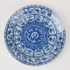 A Chinese Kangxi Year Blue and White ‘Floral’ Fluted-rim Dish