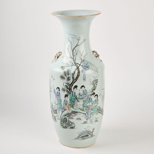 A Chinese 20th Century Famille-rose Enamelled 'Ladies' Vase