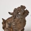 A Chinese Iron Cast 'Auspicious Beast' Ornament and A Chinese Iron Cast Tripod Stove - 3