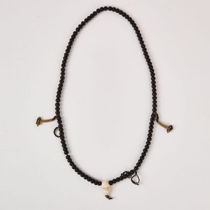 A Chinese Tibetan Zitan Prayer Beads Necklace