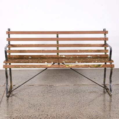 A Vintage Slated Park Bench