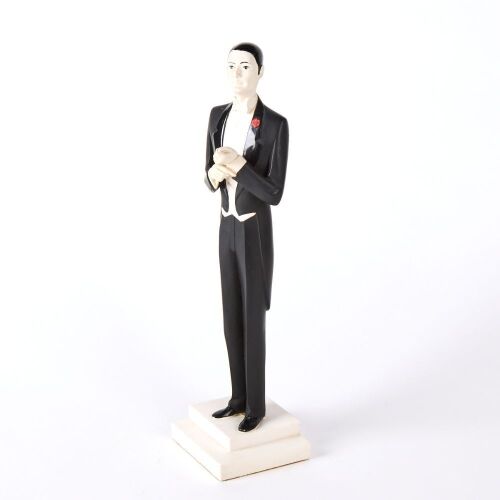 A Deco Statue Of A Gentleman Signed Denis