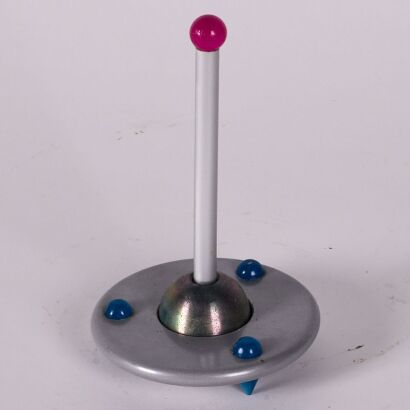An &auml;r'ti-fakt-s &lsquo;Major Tom&rsquo; Pen & Holder, Die Cast Zinc, Aluminium, Polymers by Peter Haythornthwaite Design, 1988