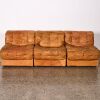 A De Sede DS11 Patchwork Leather Sectional Sofa in Caramel, Circa 1970s