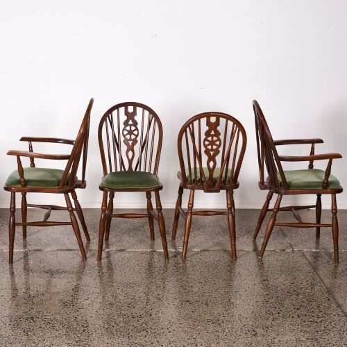 A Set Of Four Antique Windsor Wheelback Chairs