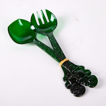 A Pair Of Vintage Tiki Salad Servers