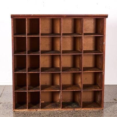 A Large Vintage Wooden Cubby Hole Unit