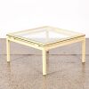 A Pierre Vandel Cream Lacquer and Brass Coffee Table - 2