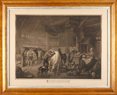 Framed Engraving The Stable