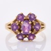 9ct Yellow Gold, Oval Amethyst Cluster Ring