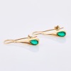 9ct / 14ct Yellow Gold, Synthetic Emerald Drop Earrings