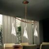 A Sil Lux Kingston Aged Brass Three Light Chandelier with Murano Glass Shades - 2