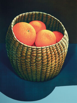MICHAEL SMITHER Oranges in a Seagrass Basket
