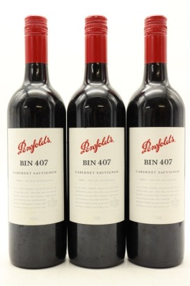 (3) 2005 Penfolds Bin 407 Cabernet Sauvignon, South Australia