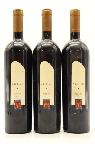 (3) 1996 Matua Valley Ararimu Merlot - Cabernet Sauvignon, Hawke's Bay