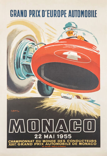 Jean Ramel - Monaco Grand Prix Poster 1955