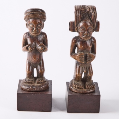 A Rare Pair of Chokwe Figures, Angola