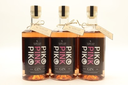 (3) Clark Lane Piko Pink Gin, 40% ABV