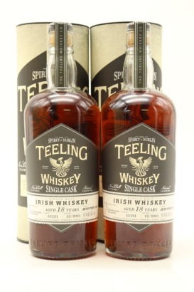 (2) Teeling Single 2003 Ruby Port Cask 18 Year Old, New Zealand Exclusive, Irish Single Malt Whiskey, 54.7% ABV