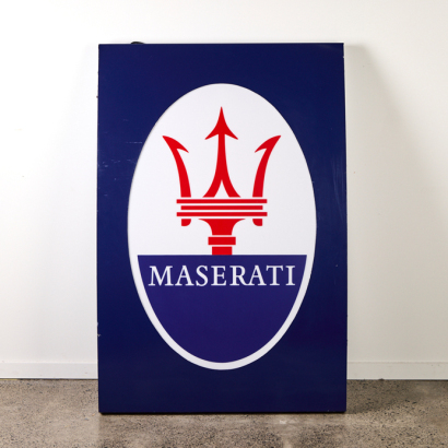 An Illuminated Maserati Dealer Sign