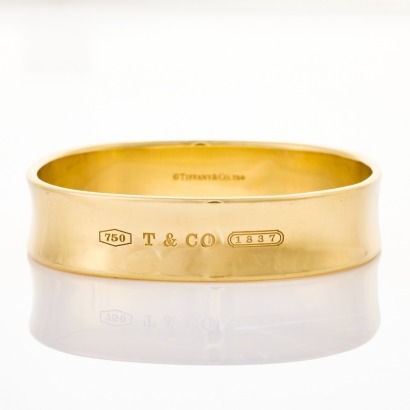 Tiffany & Co, 18ct Yellow Gold, 1837 T & Co Bangle