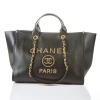 Chanel Black Caviar Large Studded Deauville Tote