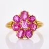 18ct Yellow Gold, Estate, 4.40ct Ruby Flower Ring