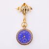 18ct Yellow Gold, Antique, Ornate Enamel, Diamond / Seed Pearl, Fob Pendant Watch - 2