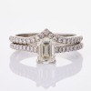 Tiffany and Co, 1.18ct Emerald Cut Diamond Ring / Matching .20ct Diamond Band