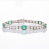 Platinum, Handmade, Estate, 2.90ct Emerald / 8.60ct Diamond Bracelet