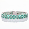 18ct White Gold, 9.12ct Emerald / 6.48ct Diamond Bracelet