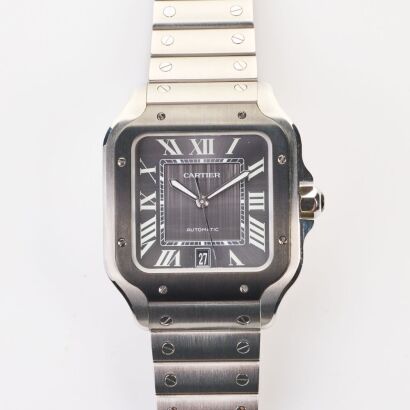 Stainless Steel / ADLC Bezel, Cartier, Santos de Cartier Large Model Automatic Wristwatch