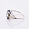 18ct White Gold, Art Deco, .26cts Sapphire / .17ct Diamond Ring - 2