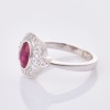 18ct White Gold, Modern, 1.08ct Ruby / .30ct Diamond Ring - As new - 2