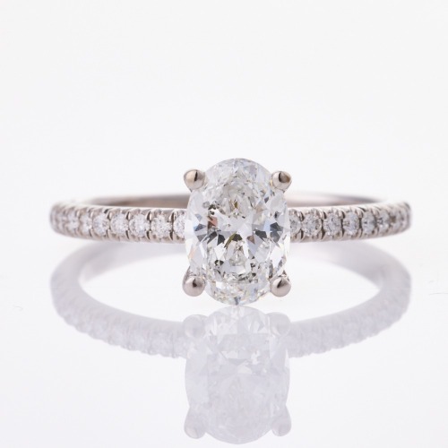 18ct White Gold, Modern, .91ct / .17ct Diamond Ring