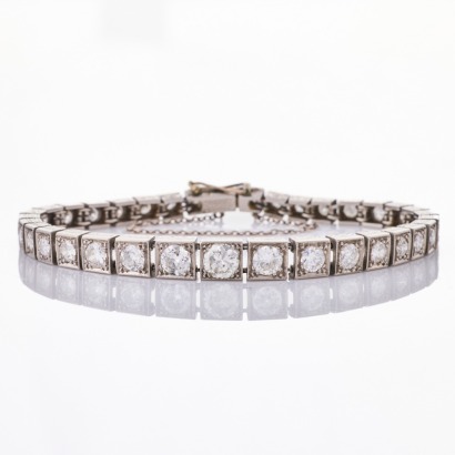 Platinum, Art Deco, 4.60ct Diamond Set Bracelet