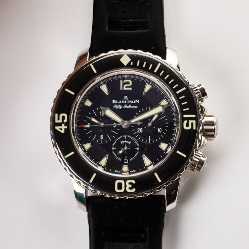 Stainless Steel, 45mm Blancpain Fifty Fathoms Chronographe Flyback Wristwatch