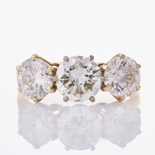 18ct Yellow / White Gold, 3.67ct Three Stone Diamond Ring