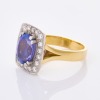 18ct Yellow Gold / Platinum, Modern, 3.62ct Tanzanite / .63ct Diamond Cluster Ring - 2