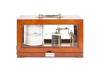 A Vintage Barograph in Mahogany and Glass Case